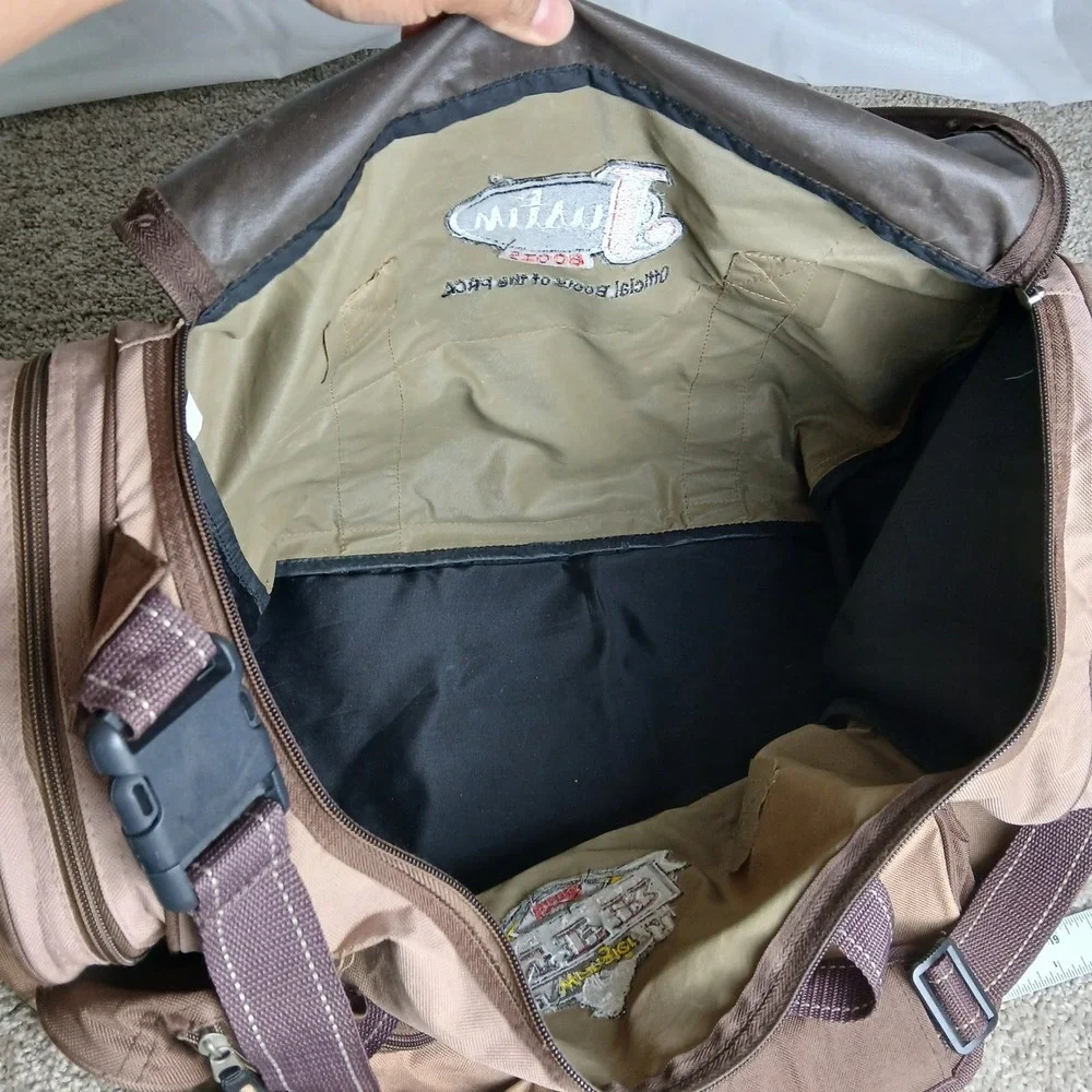 Wrangler 2011 NFR Las Vegas Duffel Bag Brown Tan Justin Boots Rodeo Travel Bag